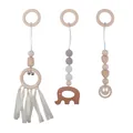 Handmade wooden baby gym charms with elephant pendant and crochet beads set - Elephant Set