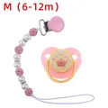 Set succhietto rosa con corona e catenella in perle per neonati dai 6 ai 12 mesi - M / Rosa