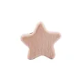 Natural beech wood star-shaped teether bead with smooth finish for DIY pacifier clips - Star
