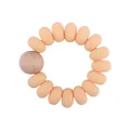 Braccialetto per dentizione neonato con 14 perle in silicone rosa e una in legno di faggio - Curcuma