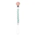 Catenella portaciuccio con clip in faggio e perle in silicone verde menta per neonati - Verde chiaro