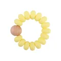 Anello da dentizione per neonati in silicone e faggio con 12 perle gialle - Giallo brillante