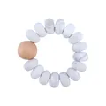 Bracciale dentizione neonato con perle in silicone marmorizzato e legno di faggio - Grigio Marmo