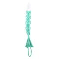 Catenella portaciuccio in macramè fatta a mano in cotone verde menta con clip in plastica - Verde Smeraldo