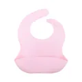 Babero de silicona rosa suave e impermeable para bebés con correa ajustable y bolsillo - Rosa Púrpura