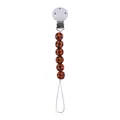 Baby pacifier clip with orange and black buffalo plaid beads and white plastic safety clasp - 9# Orange And Black Checkered