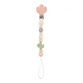 Baby pacifier clip with beech cactus charm and sage green silicone teething beads - Cactus Pacifier Chain