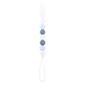 Silicone pacifier clip with white and blue geometric beads for baby soothing - Light Blue