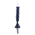 Catenella per ciuccio in cotone intrecciato blu navy con clip in plastica bianca - Blu Notte