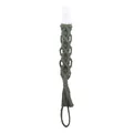 Catenella per ciuccio fatta a mano in cotone intrecciato verde scuro con clip bianca - Verde Militare