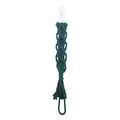 Catenella portaciuccio intrecciata a mano in cotone verde scuro con clip in plastica - verde scuro