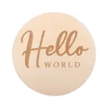 Handgefertigte Geburtsanzeige aus Holz für Neugeborene mit Hello World Gravur - Hello World Künstlerischer Stil (4#)