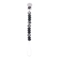 Baby pacifier clip featuring black and leopard print silicone beads with metal clasp - Classic Leopard Style / Leopard Print
