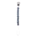 Silicone pacifier clip with grey and terrazzo beads for baby teething relief - Gray
