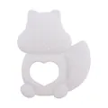 Gray squirrel baby teether toy with heart-shaped grip and sensory massage bumps - Light Gray