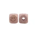 DIY baby pacifier clip 12mm natural beech wood square bead with engraved smiley face - Smiley Face