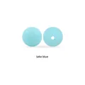 Perle en silicone bleu lac de 12mm avec paillettes pour création de bijoux DIY - 12mm / Bleu lac