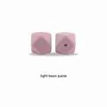 Octagonal 14mm silicone beads in light bean paste for DIY teething necklace and pacifier clips - Dusty Rose