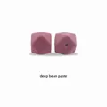 14mm geometric silicone teething bead in deep bean paste color for baby DIY jewelry - Dark Mauve