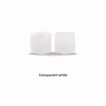 DIY baby teething accessory 14mm octagonal silicone bead in transparent white finish - Clear White