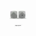 14mm faceted sage green silicone beads for DIY baby teething pacifier clips - Sage Green