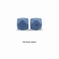 Ink-blue 14mm faceted silicone beads for baby teething DIY crafts and jewelry - Dark Blue