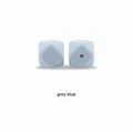 DIY baby teething accessory with 14mm grey blue octagonal food-grade silicone beads - Grey Blue