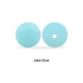 Perles en silicone pailletées bleu lac 12mm de qualité alimentaire pour tétines - 15mm / Bleu lac