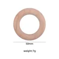 Anello da dentizione in faggio naturale da 50mm con superficie liscia per neonati - 50mm
