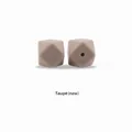 14mm octagon silicone bead for baby teething jewelry in matte taupe color - Taupe