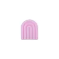 Anneau de dentition arc-en-ciel en silicone rose clair pour attaches-tétines DIY - Rose Bébé