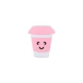 Siliconen bijtring bedeltje met een schattig roze en wit cartoon koffiekopje ontwerp - Roze