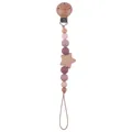 Catenella portaciuccio in silicone rosa e faggio con ciondolo a stella per neonati - colore fagiolo rosso