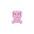 Pink cartoon elephant silicone baby teether pendant for DIY pacifier clips and bracelets - Pink