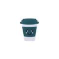 Cartoon groene koffiebeker siliconen schoenbedeltje met schattig lachend gezicht voor DIY kids - Legergroen