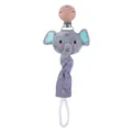 Grauer Elefanten Schnullerkette mit Buchenholzclip und weichem Baumwollband für Babys - Elefanten Stil