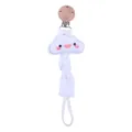 Plush cloud baby pacifier clip with beech wood holder and white cotton ribbon strap - Cloud Style