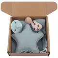 Set de regalo para bebé con manta de estrella verde claro y chupete de silicona - Verde Frijol