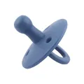 Zachte Morandi blauwe siliconen fopspeen met matte afwerking en handige ring - Inktblauw 17#