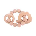 Bracelet de dentition en bois de hêtre naturel avec perles et pendentif hérisson - Hérisson