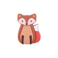 Cartoon brown silicone fox teething charm and DIY pacifier clip accessory for babies - Brown