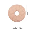 Natural beech wood teething ring with engraved flower pattern, 60mm diameter for babies - Flower