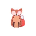 Cute orange silicone fox teether toy charm for DIY baby pacifier clips and bracelets - Red Brown