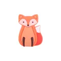 Orange cartoon silicone fox charm for baby pacifier clips and DIY sensory teething toys - Orange