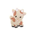 Colgante mordedor de silicona con diseño de vaca de dibujos animados y relieve 3D - Beige