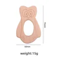 Natürlicher Eulen-Beißring aus Buchenholz für Babys mit handlichem Design - Eule