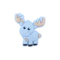 Light blue silicone elk teether accessory with brown antlers for DIY pacifier chains - Blue