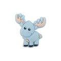 Blue cartoon elk silicone teether pendant DIY accessory for baby pacifier clips - Lake Blue