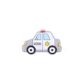 Cartoon police car PVC shoe charm accessory for clogs with blue windows and red lights - Gray