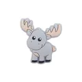 Cute gray PVC silicone moose charm for baby pacifier clips and DIY footwear accessories - Gray